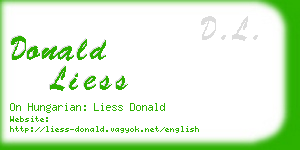 donald liess business card